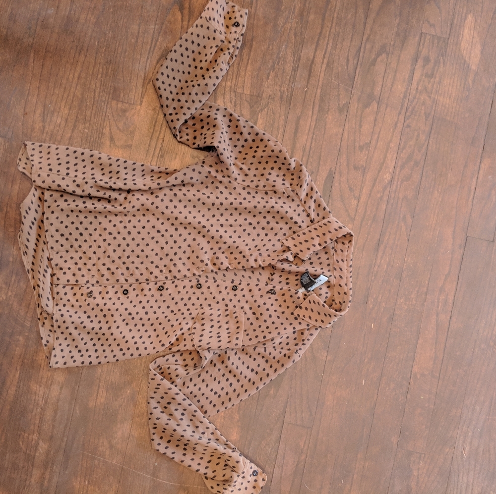 Button up shear blouse